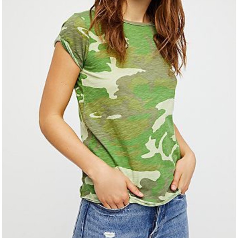 Free People Camo Tee. Size Small.
